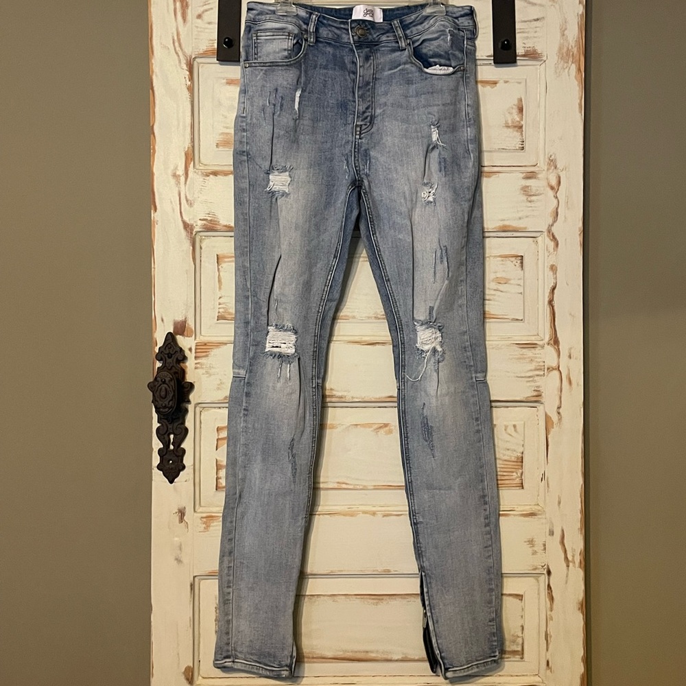 Sixth June 36L Skinny stretch distressed denim jeans